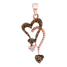 Radiant Love: 10kt Rose Gold Red Diamond Heart Pendant - Splendid Jewellery