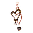 Radiant Love: 10kt Rose Gold Red Diamond Heart Pendant - Splendid Jewellery