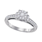 Radiant Love | 10kt White Gold Diamond Cluster Bridal Wedding Engagement Ring 1/2 Cttw - Splendid Jewellery
