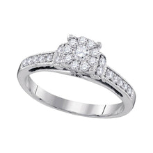 Load image into Gallery viewer, Radiant Love | 10kt White Gold Diamond Cluster Bridal Wedding Engagement Ring 1/2 Cttw - Splendid Jewellery