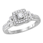 Radiant Love 10kt White Gold Diamond Halo Bridal Wedding Engagement Ring - Splendid Jewellery