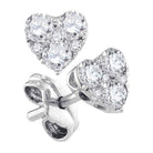 Radiant Love: 10kt White Gold Diamond Heart Earrings - Splendid Jewellery
