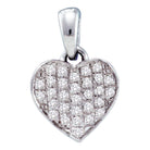 Radiant Love: 10kt White Gold Diamond Heart Pendant - Splendid Jewellery