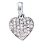 Radiant Love: 10kt White Gold Diamond Heart Pendant - Splendid Jewellery