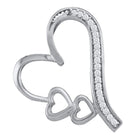 Radiant Love: 10kt White Gold Diamond Triple Heart Pendant - Splendid Jewellery