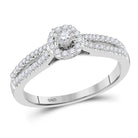 Radiant Love: 10kt White Gold Round Diamond Solitaire Bridal Wedding Engagement Ring 1/4 Cttw - Splendid Jewellery