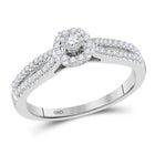 Radiant Love: 10kt White Gold Round Diamond Solitaire Bridal Wedding Engagement Ring 1/4 Cttw - Splendid Jewellery