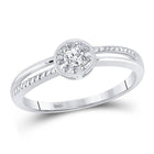 Radiant Love | 10kt White Gold Womens Round Diamond Solitaire Promise Ring - Splendid Jewellery