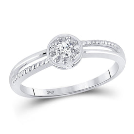 Radiant Love | 10kt White Gold Womens Round Diamond Solitaire Promise Ring - Splendid Jewellery