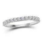 Radiant Love: 10kt White Gold Womens Round Diamond Wedding Single Row Band 1/2 Cttw - Splendid Jewellery