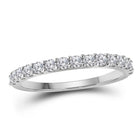 Radiant Love: 10kt White Gold Womens Round Diamond Wedding Single Row Band 1/2 Cttw - Splendid Jewellery