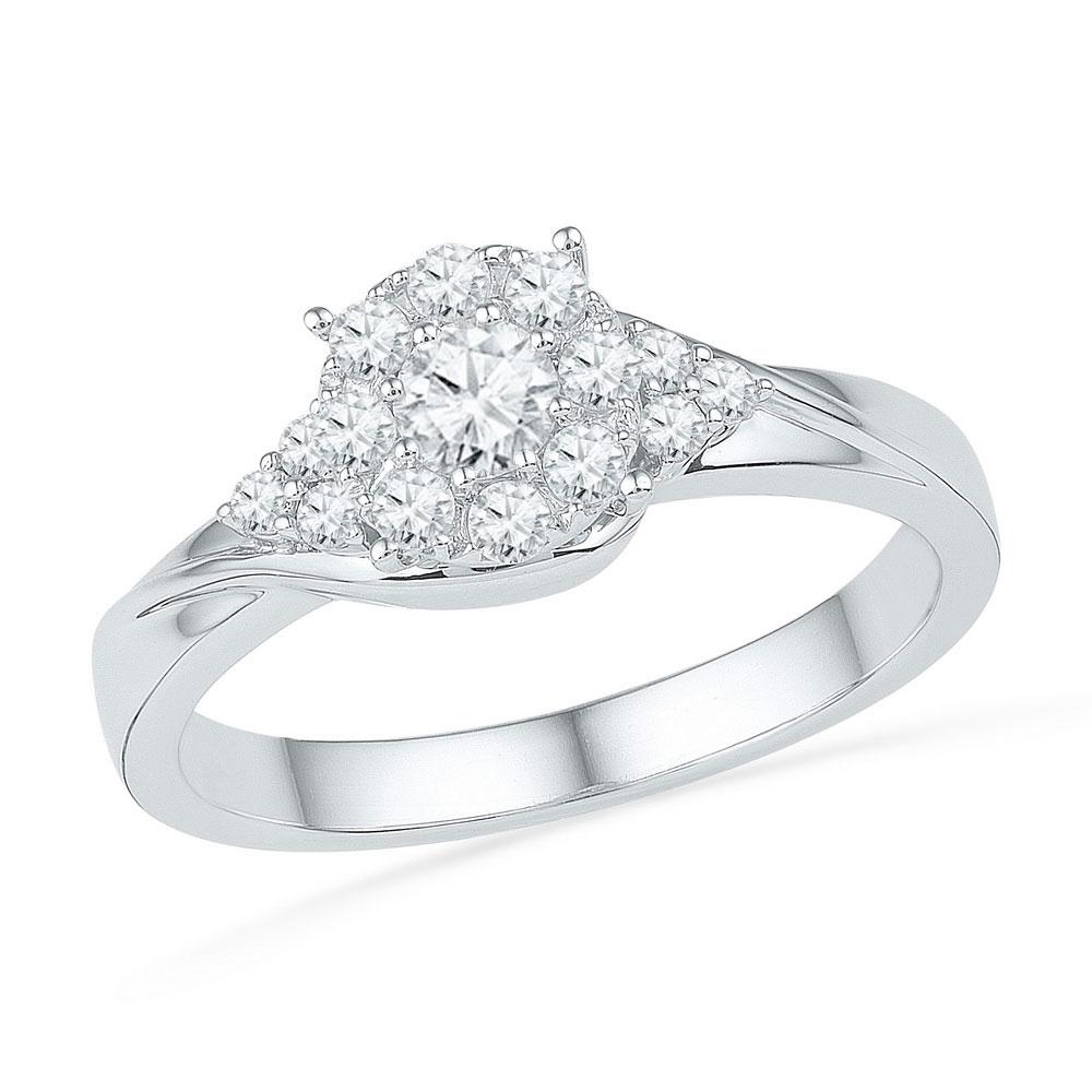 Radiant Love 10kt Yellow Gold Diamond Cluster Bridal Wedding Ring - Splendid Jewellery