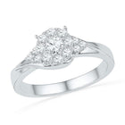 Radiant Love 10kt Yellow Gold Diamond Cluster Bridal Wedding Ring - Splendid Jewellery