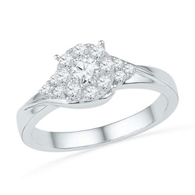 Radiant Love 10kt Yellow Gold Diamond Cluster Bridal Wedding Ring - Splendid Jewellery
