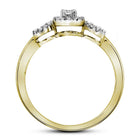 Radiant Love 10kt Yellow Gold Diamond Halo Bridal Wedding Ring Band Set - Splendid Jewellery