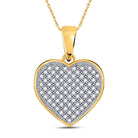 Radiant Love: 10kt Yellow Gold Diamond Heart Pendant - Splendid Jewellery