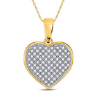 Radiant Love: 10kt Yellow Gold Diamond Heart Pendant - Splendid Jewellery