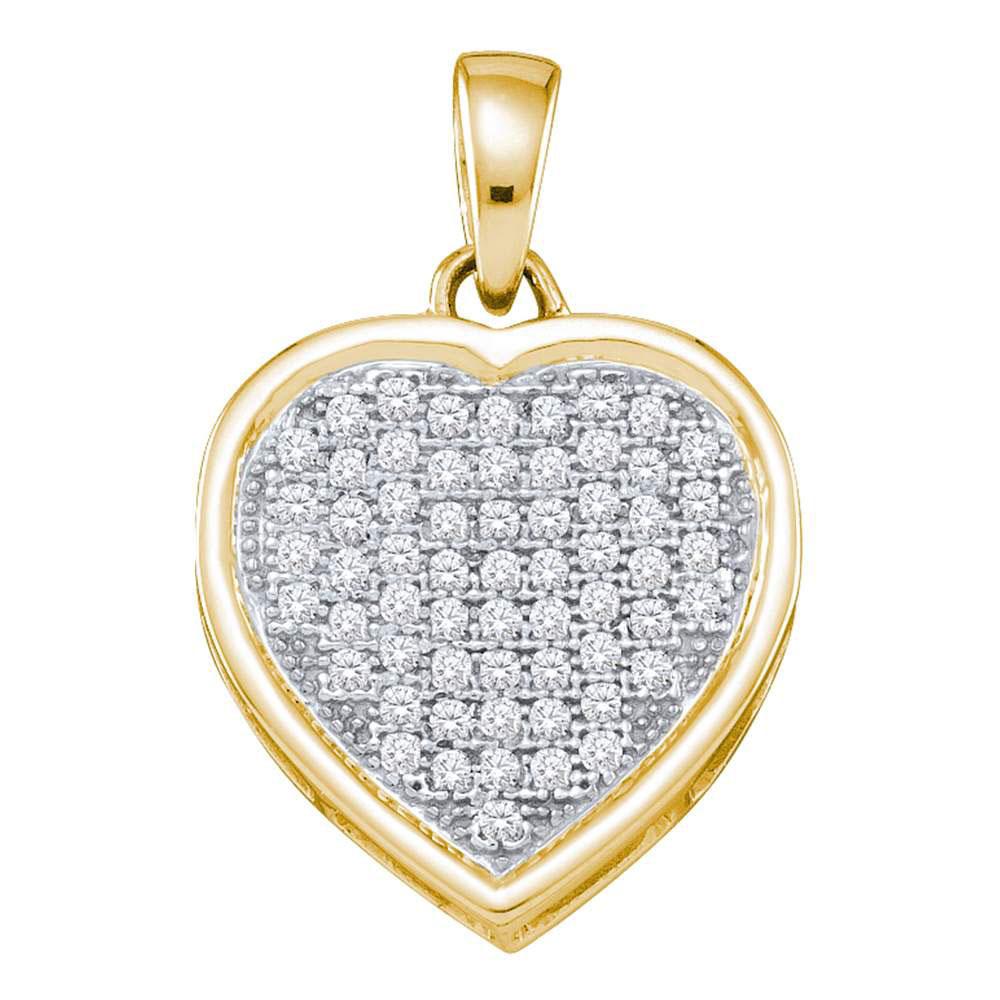 Radiant Love: 10kt Yellow Gold Diamond Heart Pendant - Splendid Jewellery