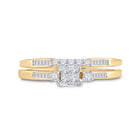 Radiant Love: 10kt Yellow Gold Princess Diamond Bridal Wedding Ring Band Set 1/3 Cttw - Splendid Jewellery