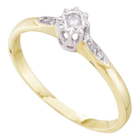 Radiant Love | 10kt Yellow Gold Round Diamond Solitaire Bridal Wedding Engagement Ring 1/20 Cttw | Splendid Jewellery - Splendid Jewellery