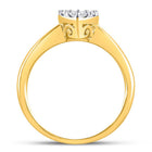 Radiant Love: 10kt Yellow Gold Womens Round Diamond Heart Cluster Ring 1/2 Cttw - Splendid Jewellery