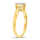 Radiant Love: 10kt Yellow Gold Womens Round Diamond Heart Cluster Ring 1/2 Cttw - Splendid Jewellery
