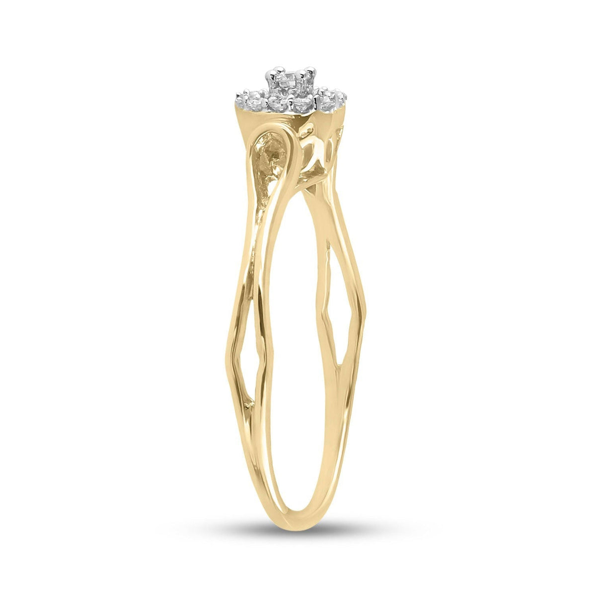 Radiant Love 10kt Yellow Gold Womens Round Diamond Solitaire Promise Ring - Splendid Jewellery