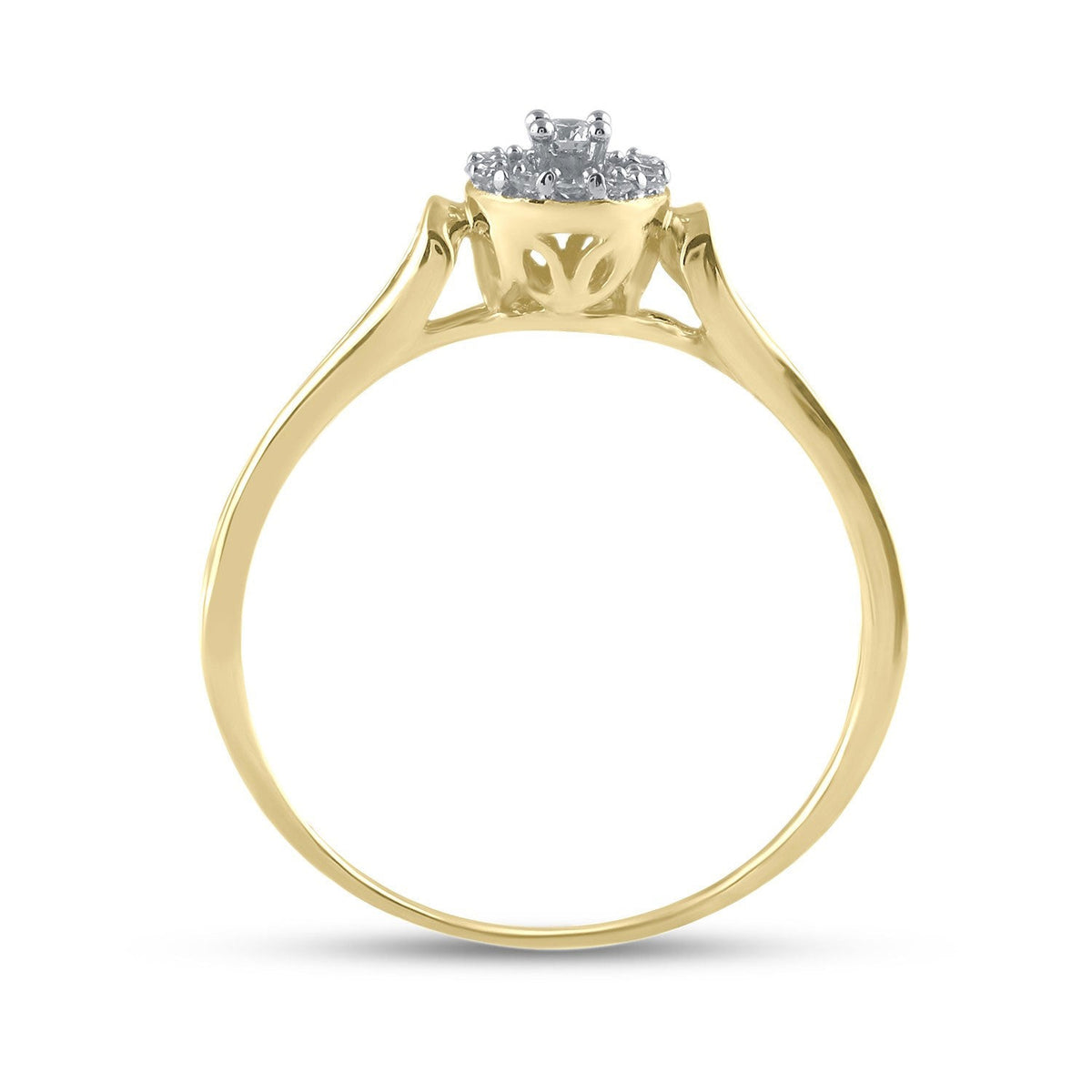 Radiant Love 10kt Yellow Gold Womens Round Diamond Solitaire Promise Ring - Splendid Jewellery