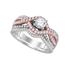 Radiant Love | 14kt Two - tone Gold Diamond Bridal Wedding Ring Band Set 1 Cttw | Splendid Jewellery - Splendid Jewellery