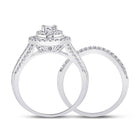 Radiant Love: 14kt White Gold Diamond Bridal Wedding Ring Band Set - Splendid Jewellery