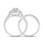 Radiant Love: 14kt White Gold Diamond Bridal Wedding Ring Band Set - Splendid Jewellery