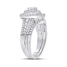 Radiant Love: 14kt White Gold Diamond Bridal Wedding Ring Band Set - Splendid Jewellery