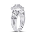 Radiant Love: 14kt White Gold Diamond Bridal Wedding Ring Band Set - Splendid Jewellery