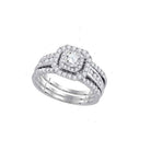 Radiant Love 14kt White Gold Diamond Bridal Wedding Ring Band Set - Splendid Jewellery