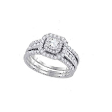 Load image into Gallery viewer, Radiant Love 14kt White Gold Diamond Bridal Wedding Ring Band Set - Splendid Jewellery