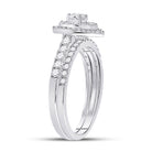 Radiant Love: 14kt White Gold Diamond Bridal Wedding Ring Band Set - Splendid Jewellery