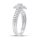 Radiant Love: 14kt White Gold Diamond Bridal Wedding Ring Band Set - Splendid Jewellery