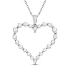 Radiant Love: 14kt White Gold Diamond Heart Pendant - Splendid Jewellery