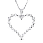 Radiant Love: 14kt White Gold Diamond Heart Pendant - Splendid Jewellery