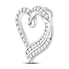 Radiant Love: 14kt White Gold Diamond Heart Pendant - Splendid Jewellery