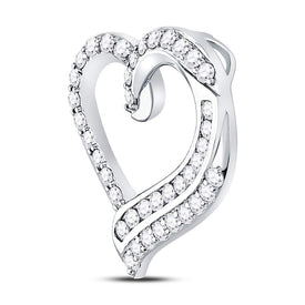 Radiant Love: 14kt White Gold Diamond Heart Pendant - Splendid Jewellery