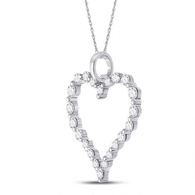 Radiant Love: 14kt White Gold Diamond Heart Pendant - Splendid Jewellery