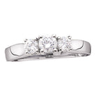 Radiant Love 14kt White Gold Diamond Trilogy Engagement Ring - Splendid Jewellery