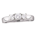 Radiant Love 14kt White Gold Diamond Trilogy Engagement Ring - Splendid Jewellery