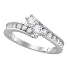 Radiant Love | 14kt White Gold Round Diamond 2 - stone Bridal Wedding Engagement Ring 1 - 1/2 Cttw | Splendid Jewellery - Splendid Jewellery