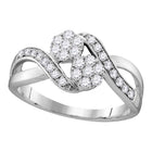 Radiant Love | 14kt White Gold Round Diamond 2 - stone Bridal Wedding Engagement Ring 1/2 Cttw - Splendid Jewellery
