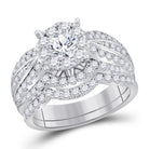 Radiant Love | 14kt White Gold Round Diamond Bridal Wedding Ring Band Set 1 - 7/8 Cttw | Splendid Jewellery - Splendid Jewellery