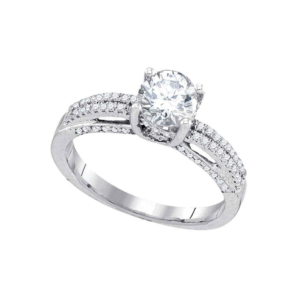 Radiant Love: 14kt White Gold Round Diamond Solitaire Bridal Wedding Engagement Ring 1 - 1/5 Cttw - Splendid Jewellery