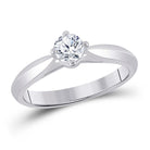 Radiant Love 14kt White Gold Round Diamond Solitaire Bridal Wedding Engagement Ring 1/2 Cttw - Splendid Jewellery