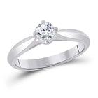 Radiant Love 14kt White Gold Round Diamond Solitaire Bridal Wedding Engagement Ring 1/2 Cttw - Splendid Jewellery